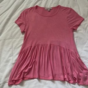 Pink Short Sleeve Cotton Top